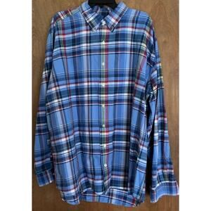 Ralph Lauren Men's Plaid Long Sleeve Button-Down Shirt 2XB Embroidered Pony